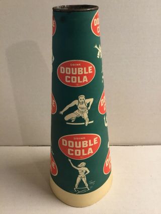 Rare Drink Double Cola Popcorn Holder & Megaphone With Sports Figures Art 1950’s