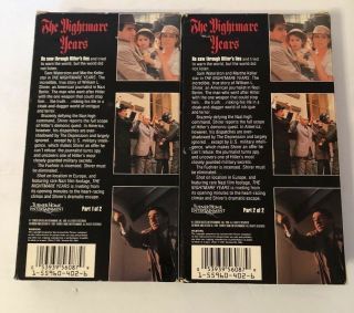 The Nightmare Years Part 1 And 2 Rare & OOP WWII Turner Home Entertainment VHS 4