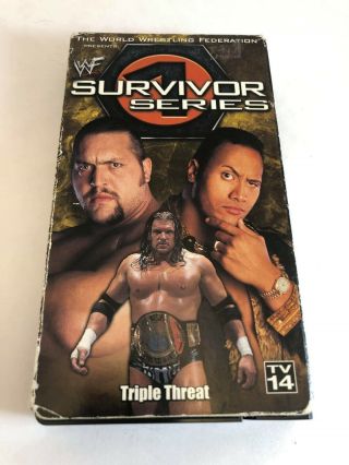 Wwf Survivor Series 1999 Vhs Rare Video Triple Threat Wwe The Rock Hhh