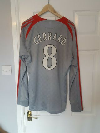 Liverpool Fc Away Football Shirt Gerrard 8 X Large 2008/09 Adidas Rare L/sleeve