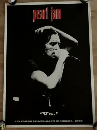 Rare 1990s Pearl Jam Eddie Vedder Vs Poster 24” X 34” - Some Damage