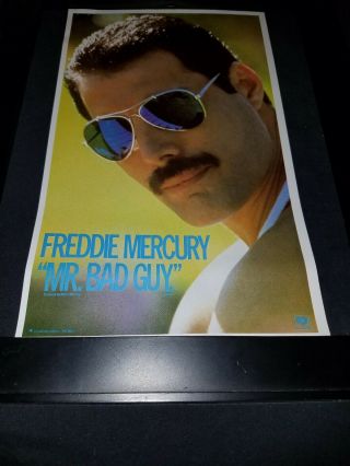 Freddie Mercury Mr.  Bad Guy Rare Radio Promo Poster Ad Framed