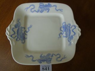 Rare Wedgwood Chinese Tigers Blue - Twin Handle Cake Serving Plate