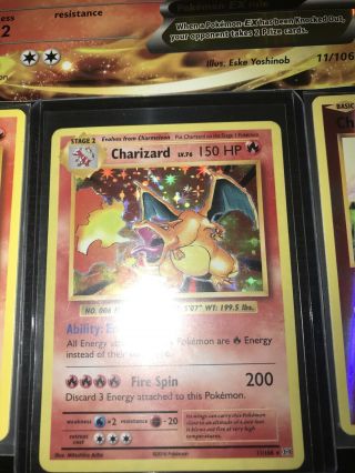 2016 Pokemon Charizard Xy Holo Evolutions 11/108 Rare Card Plus Charizard Jumbo