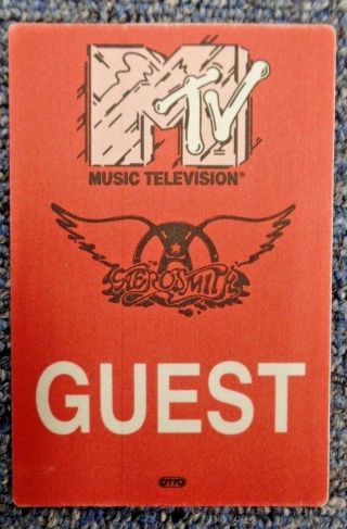 Rare Aerosmith Mtv Tour Backstage Pass Cloth Otto