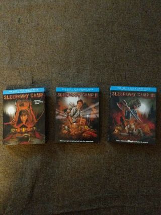 Shout Scream Factory Sleepaway Camp Trilogy Blu - Ray Slipcovers Only 1 2 3 Rare
