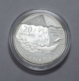 RARE 2013 Canada $20 Fine Silver Commemorative Coin,  - Iceberg & Whale 3