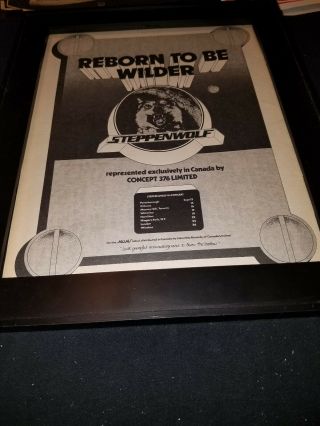 Steppenwolf Reborn To Be Wilder Tour Rare Promo Poster Ad Framed