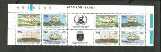 Chile Mi 1133/6,  2 Issues W/gutter In The Middle,  Mnh,  Rare