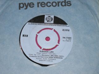 Man - Sudden Life/love - Pye Uk 1969 Rare Debut
