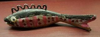 Vintage Fishing Lure Spear Decoy Rare Vintage Antique Hand Painted Ice Art
