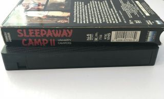 Sleepaway Camp II: Unhappy Campers VHS Nelson slipcase Slasher 1988 Part 2 RARE 4