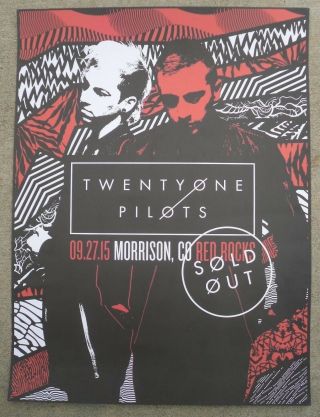 Twenty One Pilots 2015 Red Rocks 18x24 Mega Rare Concert Poster & Handbill