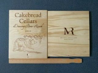 2 Rare Wine Wood Panels Michel Rolland & 2010 Cakebread Cellars Crate Box Top