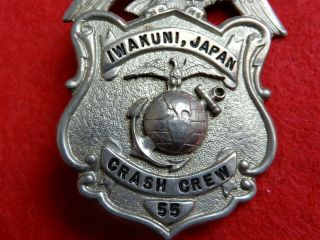 RARE Vietnam War period US Marine Corps USMC Crash Crew badge Iwajuni Japan 3