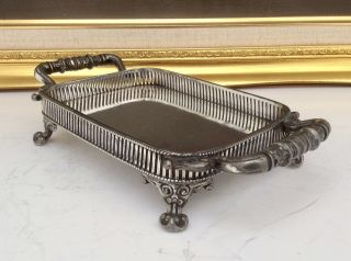 Rare 19th Century Small Silver Plated Footed Tray Philip Ashberry & Sons C1865