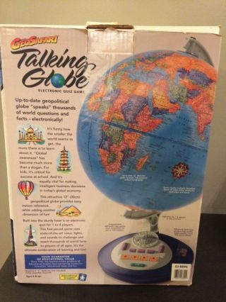 1996 Rare Vintage Educational Insights GeoSafari World Talking Globe Learning 3