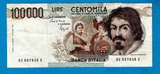 Italy P110b 100,  000 Lira Caravaggio Sign Ciampi/spezial 1st Issue 01.  9.  1983 Rare