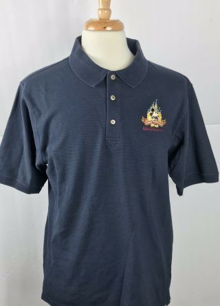 Vintage Rare Walt Disney World Golf Polo Shirt Men’s Large Navy Blue 2