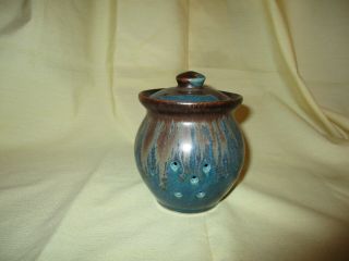 Rare Pigeon Forge Pottery Covered Incense Burner,  Brown & Green Colored Glaze