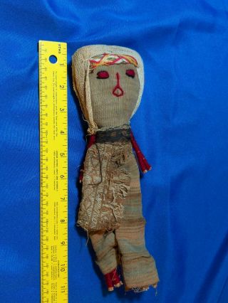 Rare Antique - Vtg Corn Husk Doll Handmade Folk Art Native American Indian Cloth