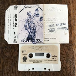 Metallica And Justice For All Vol.  2 Uruguay Only True Rare Promo Cassette Tape