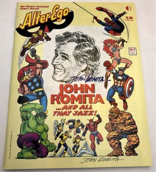 Very Rare,  Hard To Find John Romita Signature : Alter Ego Issue 9 With C.  O.  A.