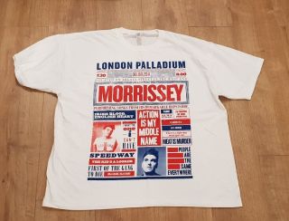 Very Rare Morrissey T - Shirt - London Palladium 2011 - Tour - Size Xxl