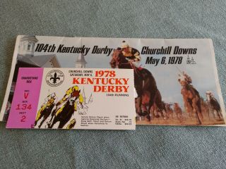 Rare 1978 Kentucky Derby Ticket Stub And Prgm.  Affirmed Triple Crown Winner