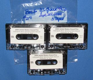 2000 U.  S.  Grand Prix Ims Radio Network Broadcast Tapes - - - Rare Estate Find