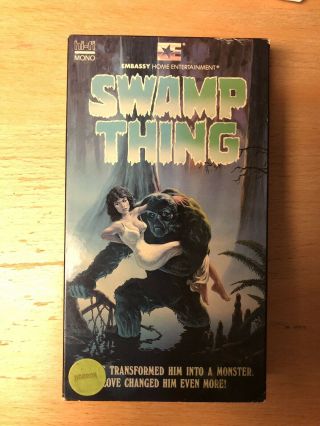 Swamp Thing Vhs Rare Horror Sleaze Oop Big Box Slip Embassy Sov