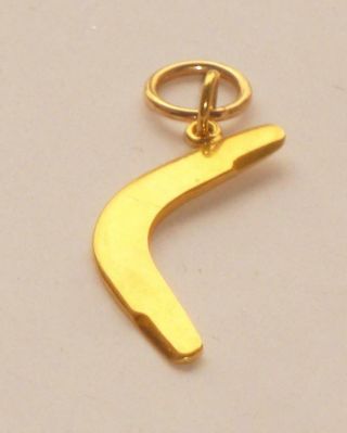 Rare Antique Vintage 18ct Gold Australian Aboriginal Boomerang Necklace Pendant