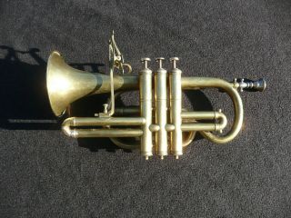 Rare Old Bb French Cornet By Michaud Neudin Around 1880 - Playable Good Cond