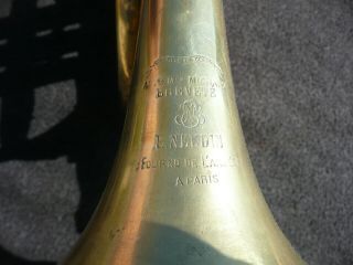 RARE OLD Bb FRENCH CORNET by MICHAUD NEUDIN around 1880 - PLAYABLE GOOD COND 3