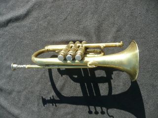 RARE OLD Bb FRENCH CORNET by MICHAUD NEUDIN around 1880 - PLAYABLE GOOD COND 7