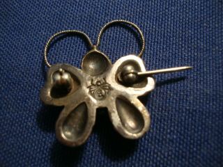 RARE NATIVE AMERICAN BUTTERFLY STERLING SILVER OLD PAWN BROOCH 2