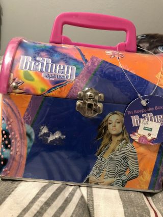 Britney Spears Rare Keepsake Tin Lunchbox 2001 Britney Brands Oops Era