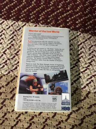 WARRIOR OF THE LAST WORLD RARE OOP VHS BIG BOX SLIP 3