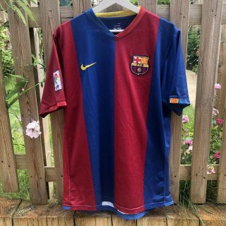 Mens Rare Vintage Nike Barcelona Football Club Shirt 2006 - 2007 Home - Large