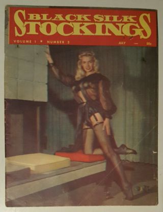 Rare Vintage Pin - Up Magazines 1958 Black Silk Stockings Vol.  1 2