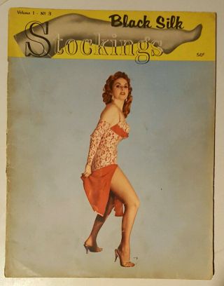Rare Vintage Pin - Up Magazines 1958 Black Silk Stockings Vol.  1 4