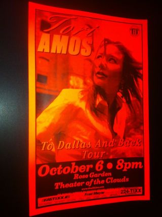 Tori Amos Rare Portland Oregon Dallas And Back Concert Tour Gig Poster