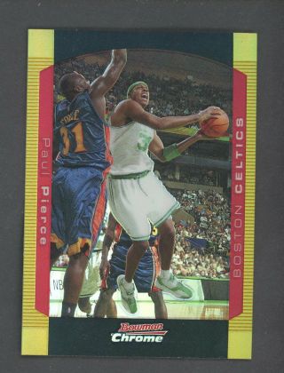 2004 - 05 Topps Chrome Basketball Gold Refractor Paul Pierce /50 Celtics Rare