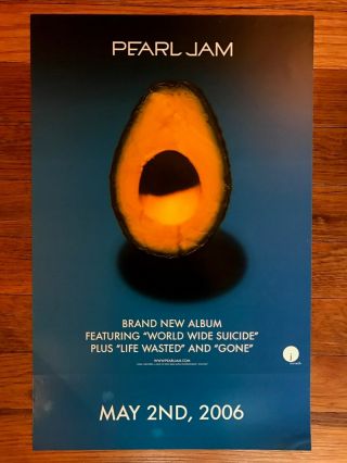 Pearl Jam Self Titled (the Avocado Album) Rare Promo Window Decal / Cling 