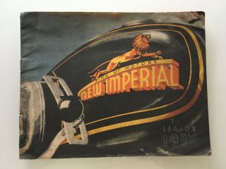 Rare 1936 Brochure Imperial Motorcycle Old Parts Racing Barn Find Vintage
