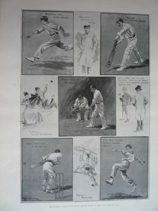 . " The Surrey V Oxford Cricket Match At The Oval.  " 1901.  Very Rare.