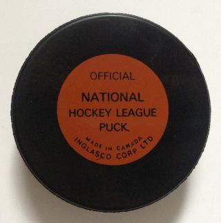 Rare Mid - 1980s Official Nhl In Glas Co Puck - Early In Glas Co Slug