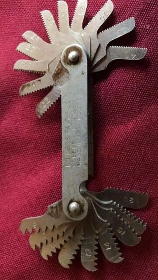 Rare Vintage Miller Falls Co 135 Thread Pitch Gauge Machinist Tool Mill Lathe