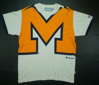 Rare Vintage The Game Michigan Wolverines Ncaa Big Logo 2 Sided T Shirt 90s Sz L