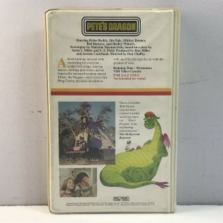 Pete ' s Dragon VHS Cassette Tape Walt Disney Home Video White Clamshell 10VS Rare 3